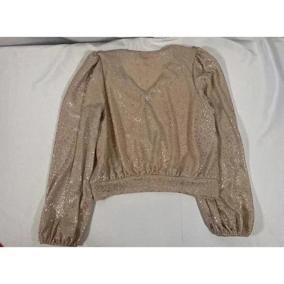 Hailey & Co Sparkly Gold Blouse Size Medium - Picture 8 of 8